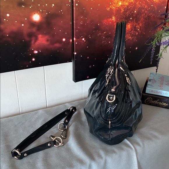 Coach Navy Madison Sophia Patent Leather Satchel - Picture 5 of 12
